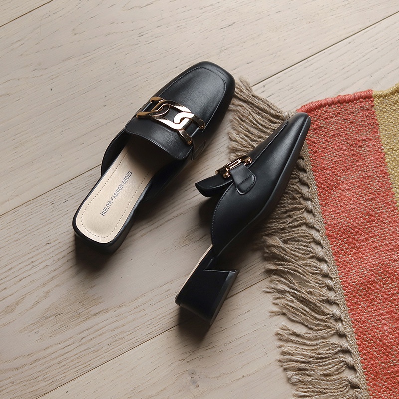 Dép muller XIELUAIZTA 02226 cao gót phối kim loại thời trang dành cho nữ