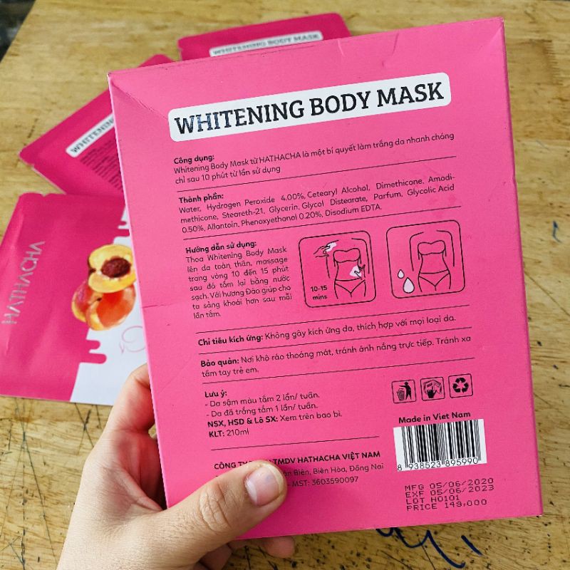 [💥COMBO 3MASK] Ủ truyền trắng, dưỡng da toàn thân Đào HATHACHA | BigBuy360 - bigbuy360.vn