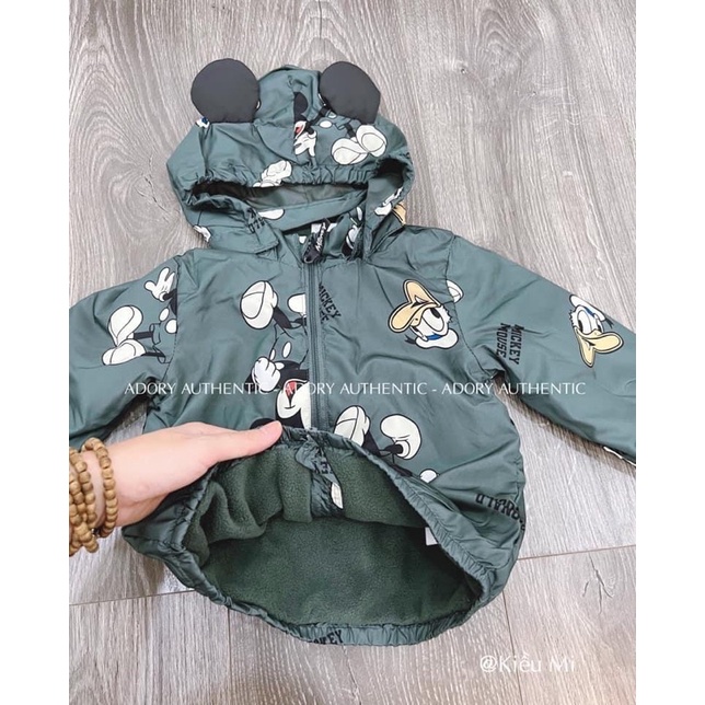Áo khoác gió lót nỉ cho bé HM auth