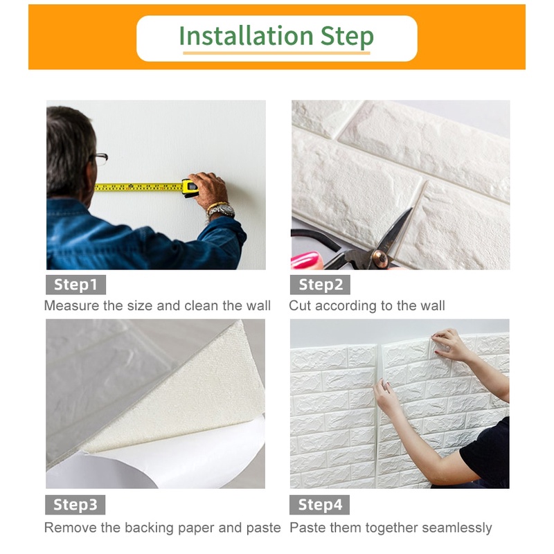 Miếng dán tường 3D bằng xốp chống thấm nước trang trí nhà cửa cỡ 35*30cm