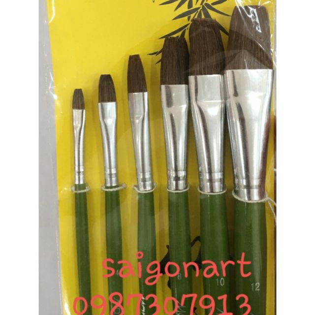BỘ 6 CỌ LÔNG CHỒN MỀM ĐẦU BẰNG CHẤT LƯỢNG TỐT