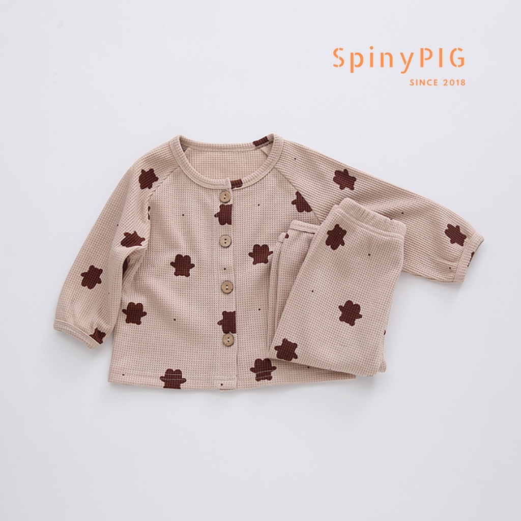 Bộ quần áo cho bé 0-4 tuổi style Hàn Quốc cotton dệt kim hoạ tiết gấu cực xinh
