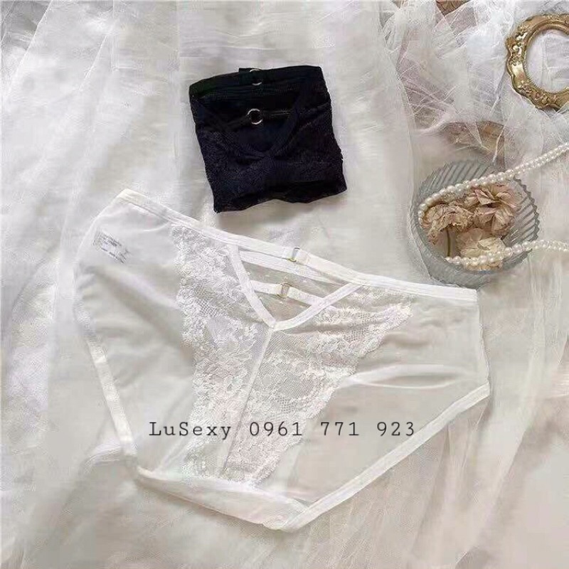 QUẦN LÓT NỮ SEXY CAO CẤP - Quần lót trong suốt xuyên thấu gợi cảm màu trắng đen