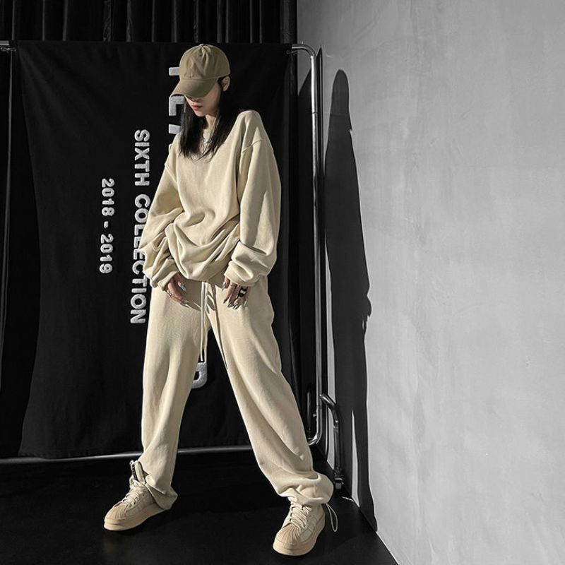 SET ÁO SWEATER + QUẦN THUN BO ỐNG HÀNG DÀY DẶN Y HÌNH