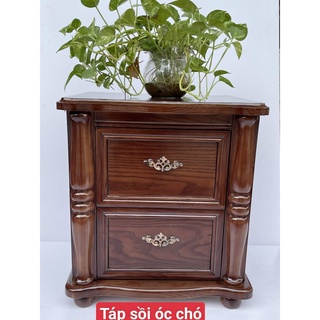 Tủ đầu giường, tab đầu giường 2 ngăn kéo chân thấp kiểu tân cổ điển