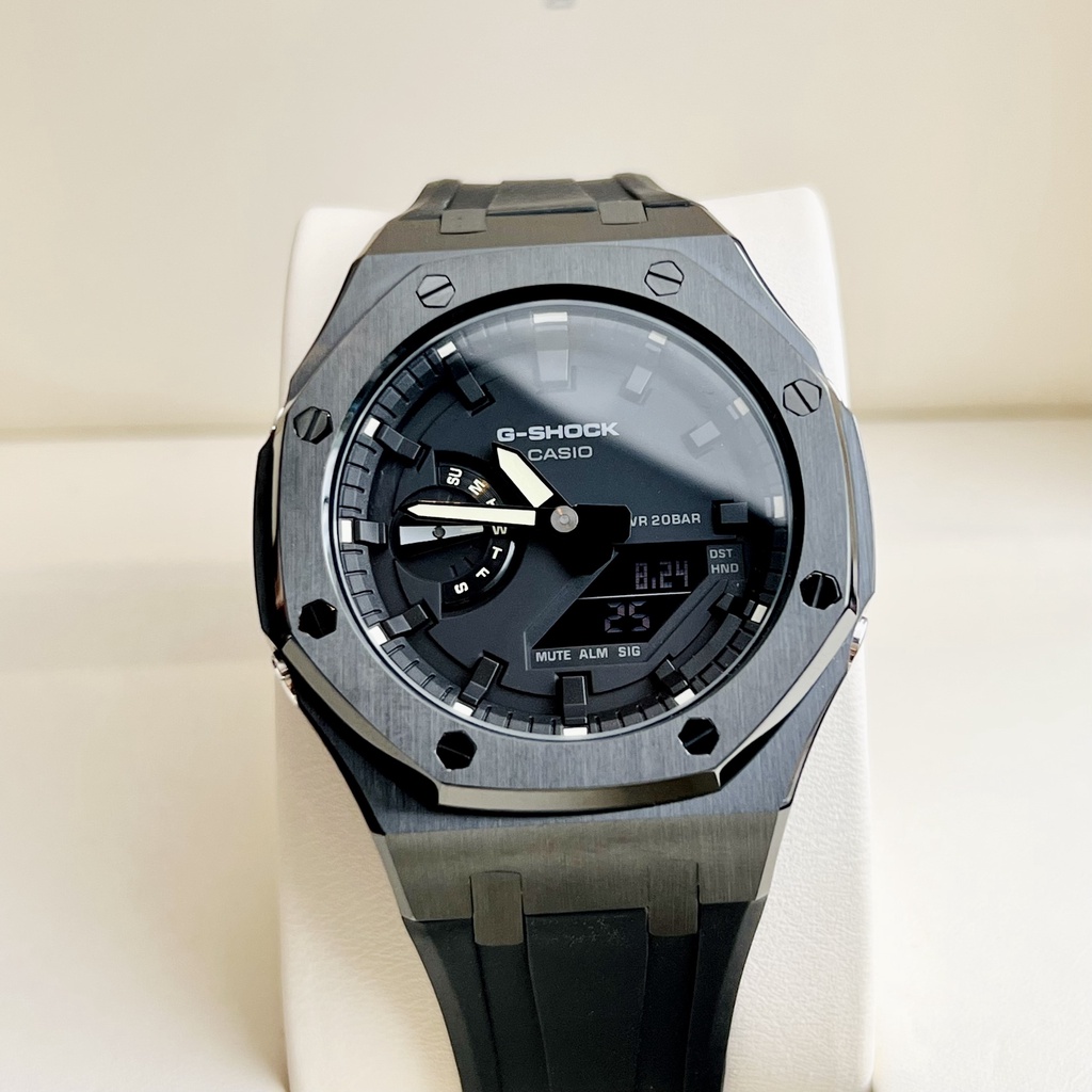 Đồng hồ nam dây Nhựa Casio G Shock GA 2100 Custom Royal Black