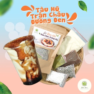 Set Tàu Hũ Trân Châu Đường Đen Tự Nấu (20 - 25 Chén) Tặng Kèm Công Thức Nấu Và Matcha - GREEN FARM