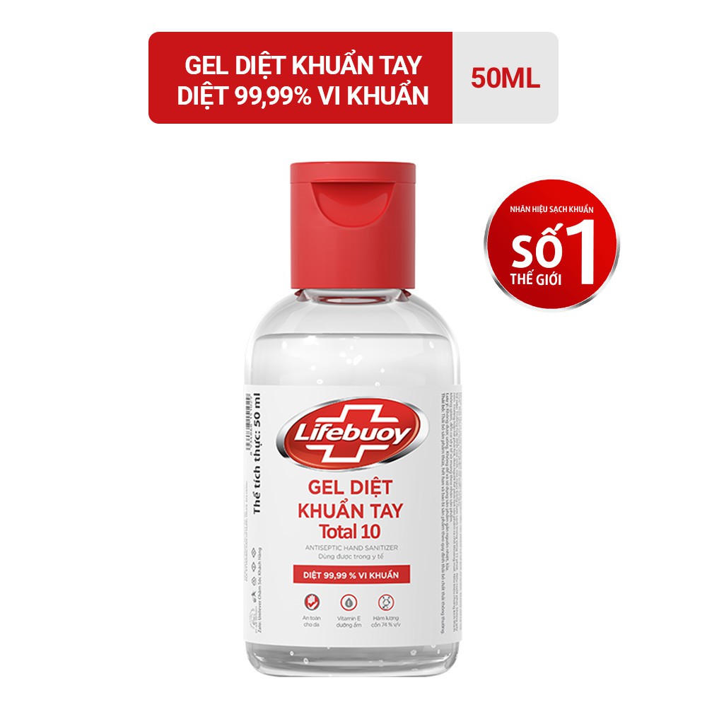 [HB Gift] Gel diệt khuẩn tay Lifebuoy Total 10 50ml