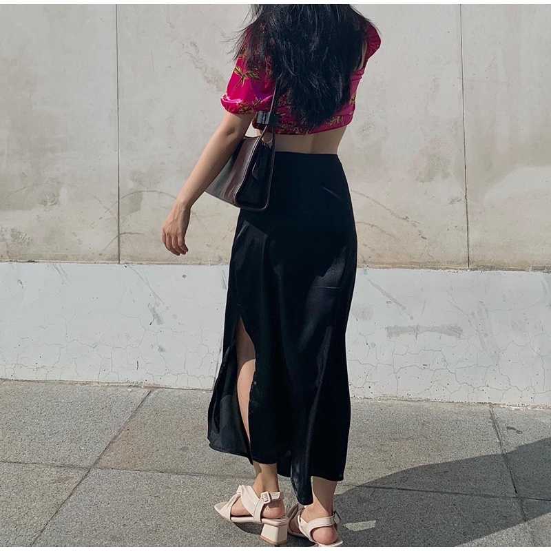 JIKEN SHIRT-CHÂN VÁY PHI MỀM XẺ TÀ