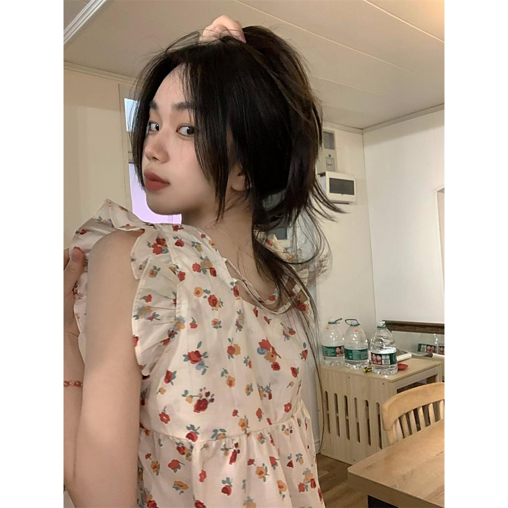 Áo Kiểu Cổ Vuông Tay Cánh Tiên Họa Tiết Hoa Nhỏ Xinh Xắn 63192