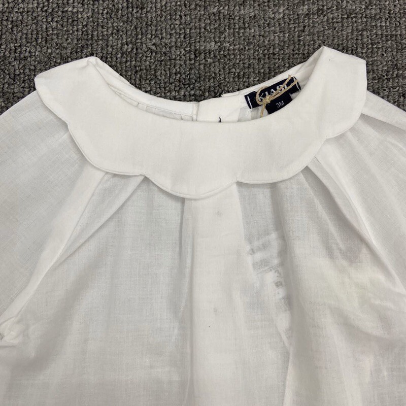 ÁO VẢI KIABI TRẮNG CỔ BÈO BG