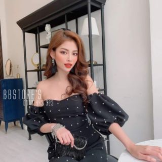Đầm bẹt vai đen