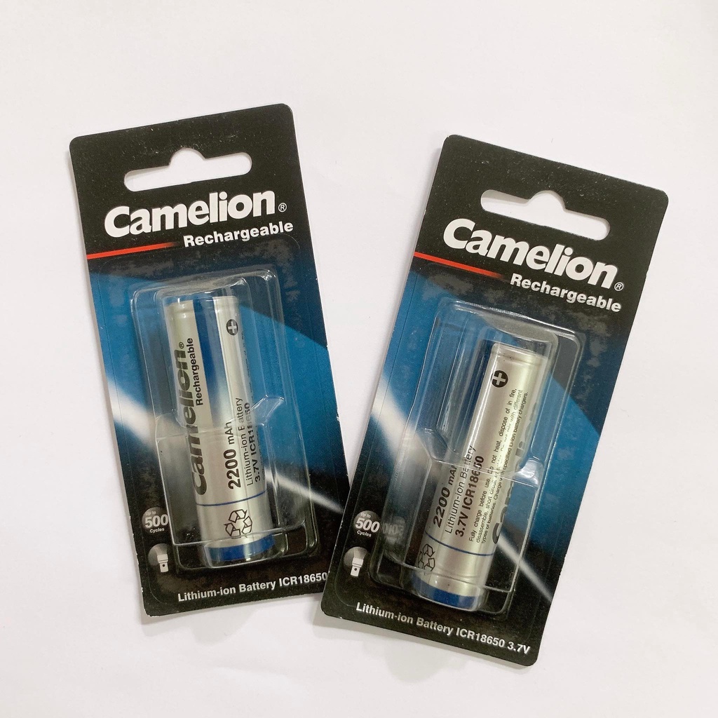 Pin Sạc 18650 Camelion Lithium 3.7V, 2200mAh - Vỉ 1 viên Chính hãng dùng cho vape, đèn pin, khoan cầm tay