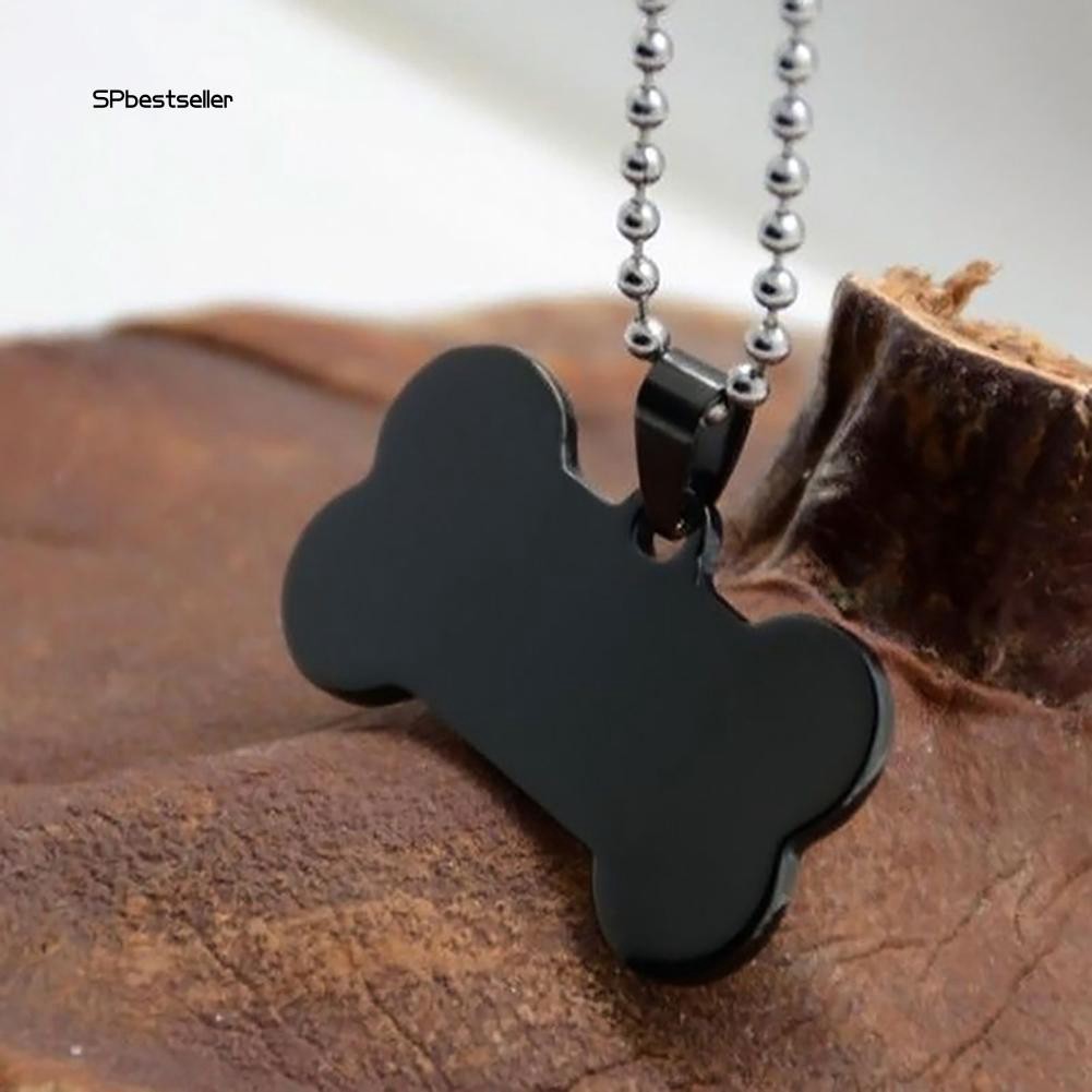 Mặt dây chuyền bằng thép không gỉ hình khúc xương đáng yêu cho thú cưng