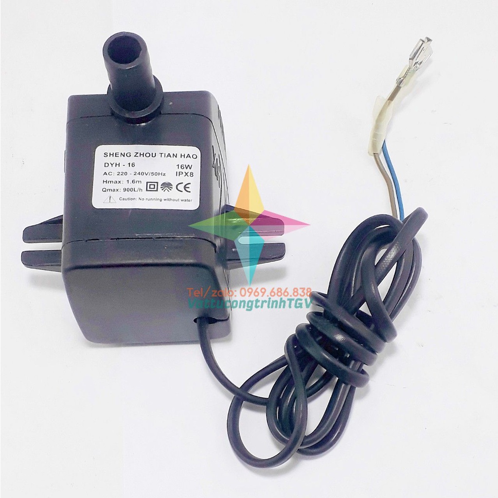 Bơm chìm mini DYH-16 220v-16w cho bể cá, quạt hơi nước