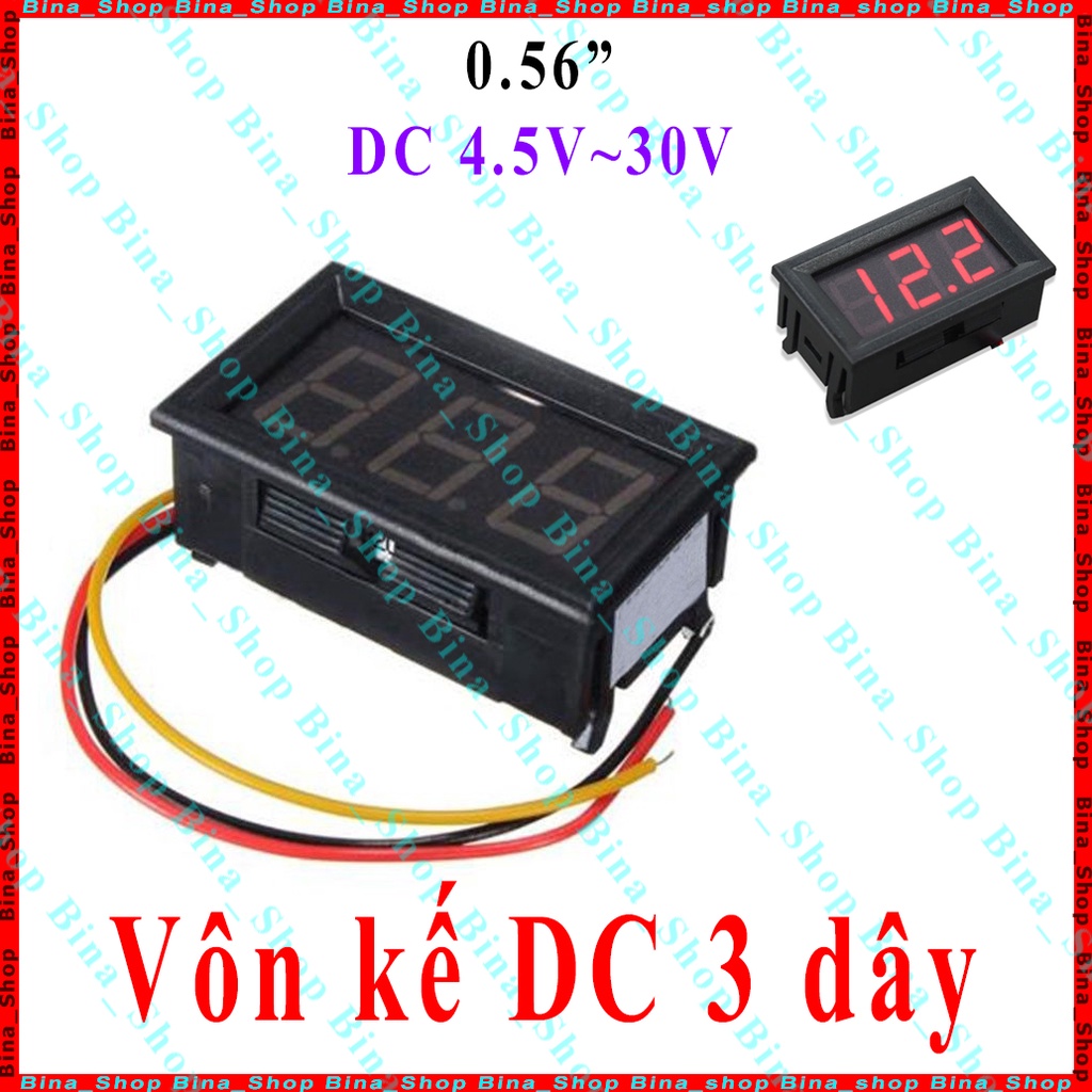 Vôn kế DC 3 dây 0V-30V / 4.5V~30V 0.56 inch