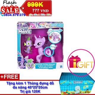 [CLEARANCE SALE] S2008 - Mô Hình Song Ca Cùng Twilight Sparkle Và Spike My Little Pony C0718 - Tặng kèm Thùng đa năng