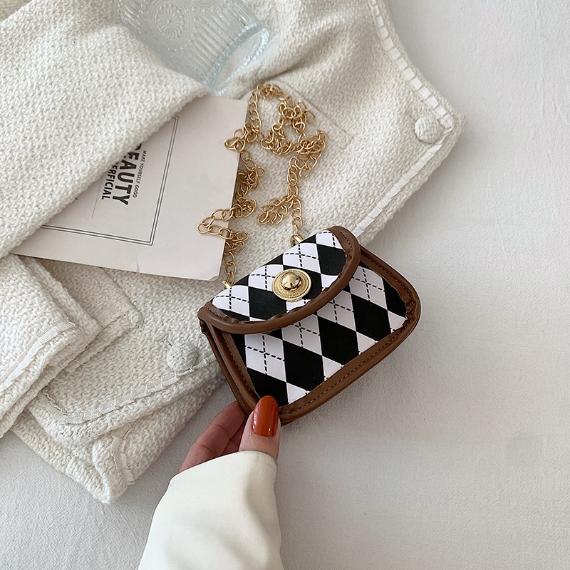 Túi Đeo Vai mini 2022 Họa Tiết Hình Thoi Thời Trang Cho Nữ