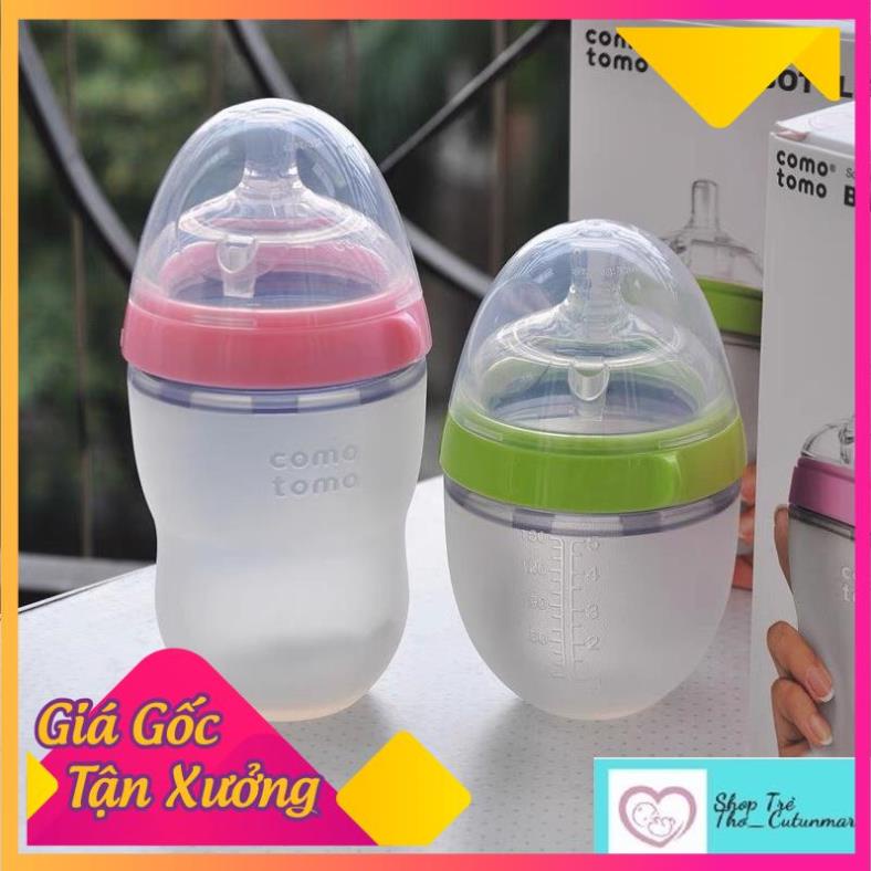 hg6 (Chọn Núm Theo Ý) Bình sữa silicon cho bé tập ti,lười ti bình sữa como 150ml và 250ml