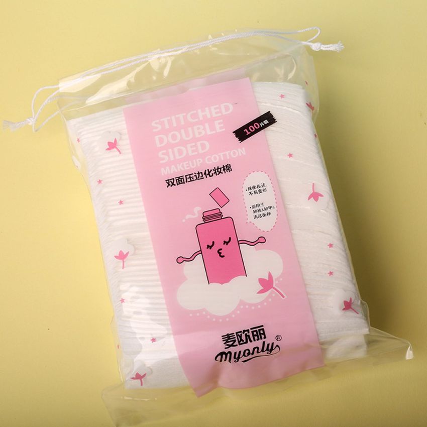 Bộ 100 bông tẩy trang dày hai mặt làm sạch sâu thân thiện với làn da