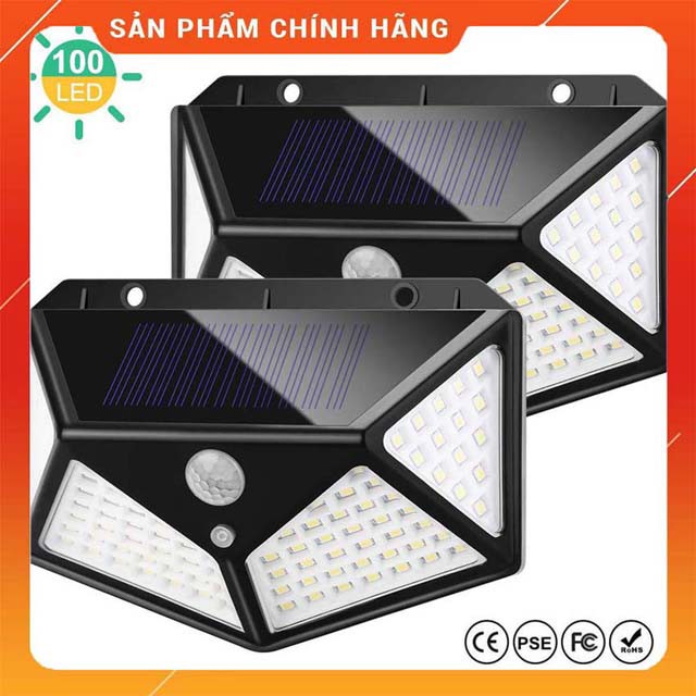 Đèn năng lượng mặt trời dạng 100LED - tiết kiệm điện - chống thấm nước - cảm biến bóng người - ánh sáng trắng 1103