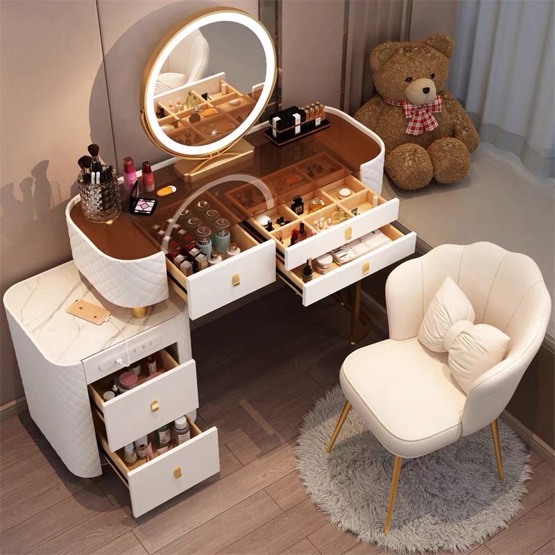 Bàn phấn nhập khẩu gương led 3 màu, gắn sạc Usb tiện lợi và hiện đại BP803