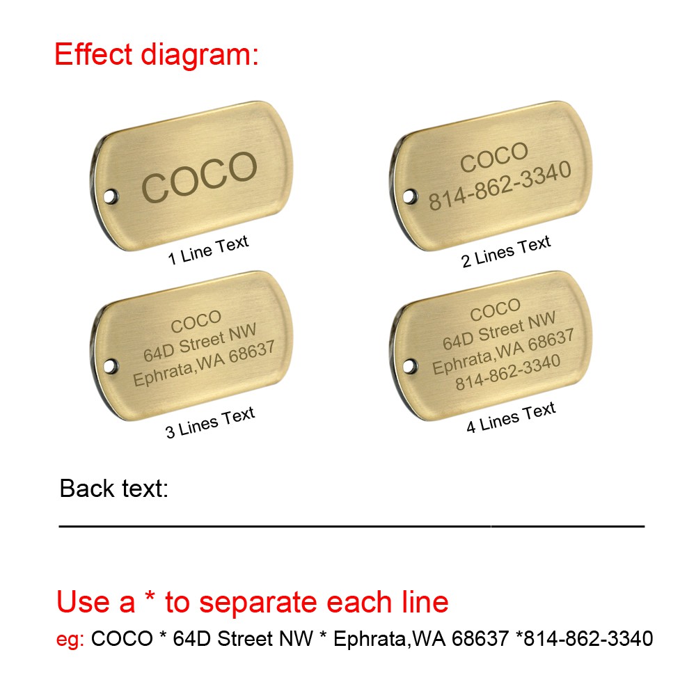 【RIZER】Thẻ Tên Khắc Chữ Bằng Thép Không Gỉ Cho Thú Cưng