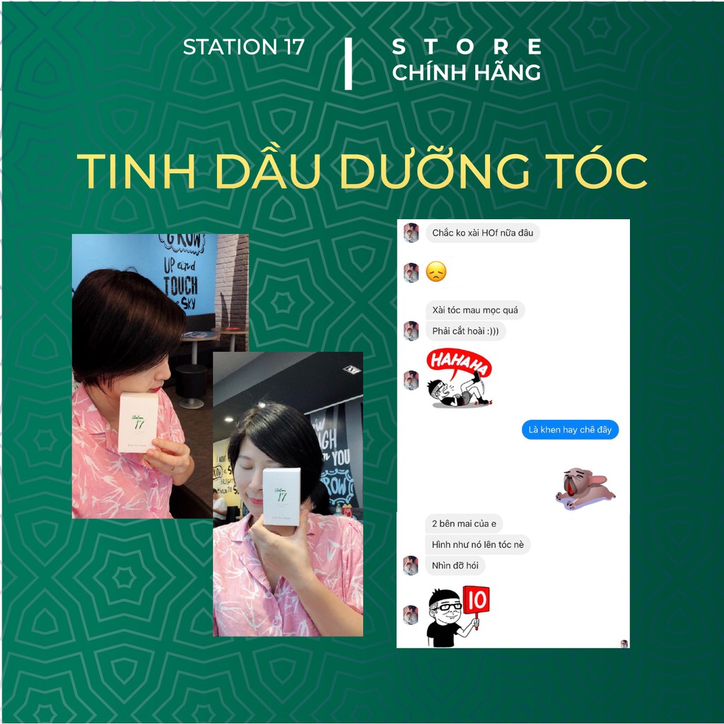 TINH CHẤT DƯỠNG TÓC THIÊN NHIÊN - PHỤC HỒI HƯ TỔN - NHANH DÀI TÓC - HAIR ON FLEEK STATION 17