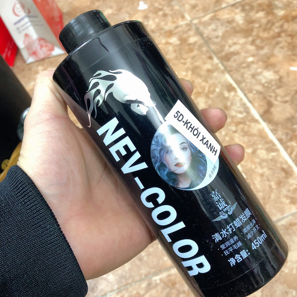 Thuốc nhuộm tóc màu khói xanh cho salon bằng màu phủ bóng khói xanh Nev-Color 450ml