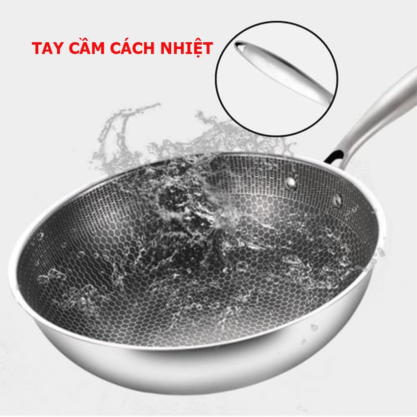 Chảo chống dính vân tổ ong sâu lòng size 32cm, chống dính, phù hợp mọi loại bếp