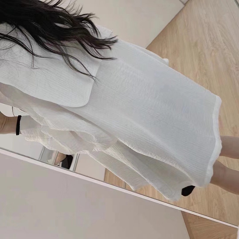 IELGY    Áo Sơ Mi Dài Tay Màu Sắc Trơn Phong Cách Hàn Quốc Cho Nữ