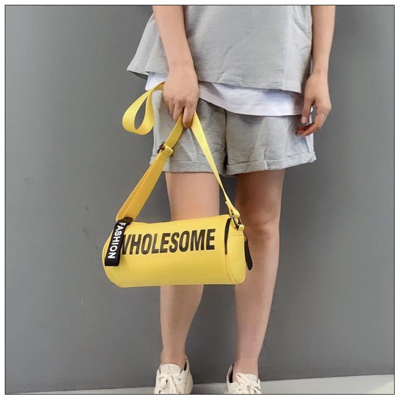 Túi đeo chéo hình trụ bằng vải oxford in họa tiết thời trang cho nữ LAMUSELANDhfbw002.my8.26