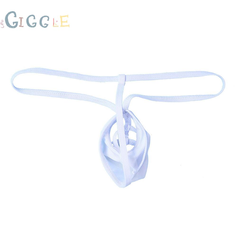 Men Gay C-String Thongs Open Briefs Sexy Soft Breathable See Through Underwear