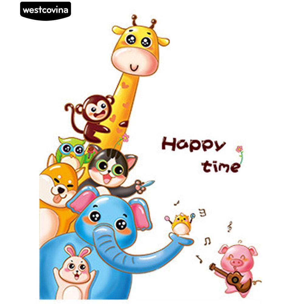 Sticker dán tường họa tiết hình con hươu cao cổ