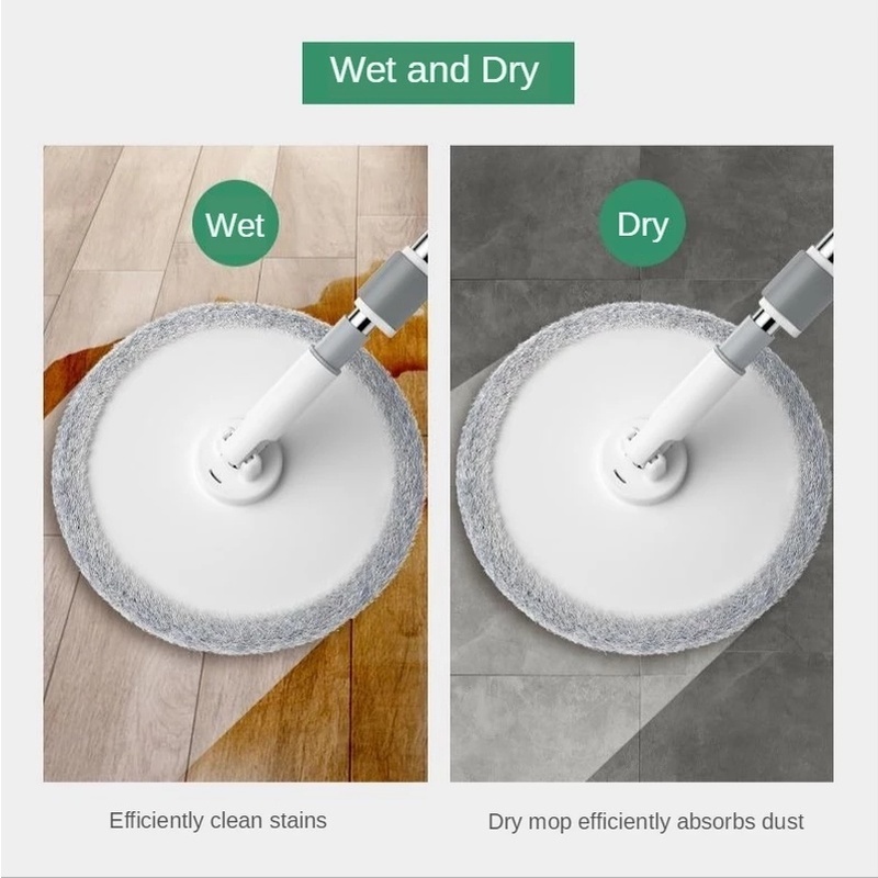 Miếng Giẻ Thay Thế Cho Cây Lau Nhà Hình Tròn 25cm Bằng Sợi Nhỏ Màu Xám Thông Dụng Cho Hộ Gia Đình