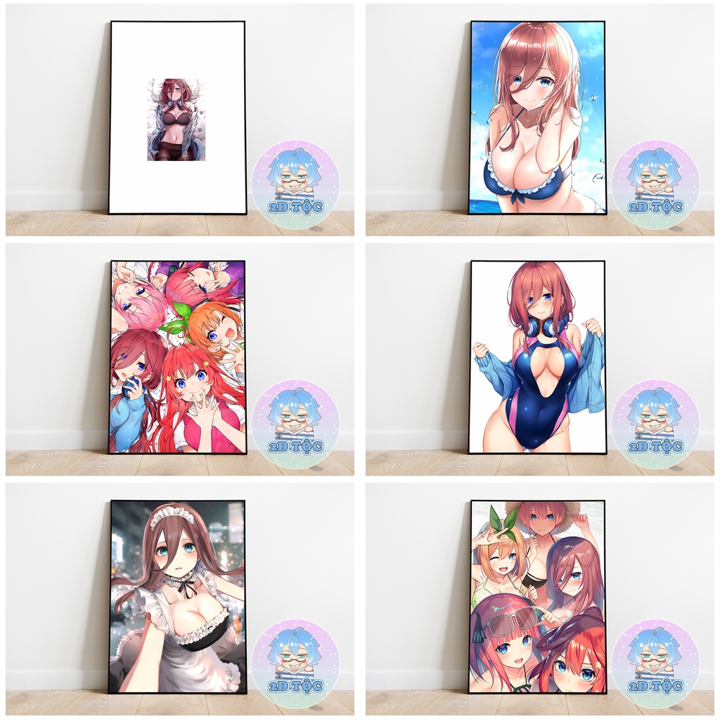 TRANH POSTER A3 NAKANO MIKU (1) ANIME MANGA NHÀ CÓ 5 NÀNG DÂU 5-TOUBUN NO HANAYOME GOTOUBUN NO HANAYOME - 2D TỘC SHOP