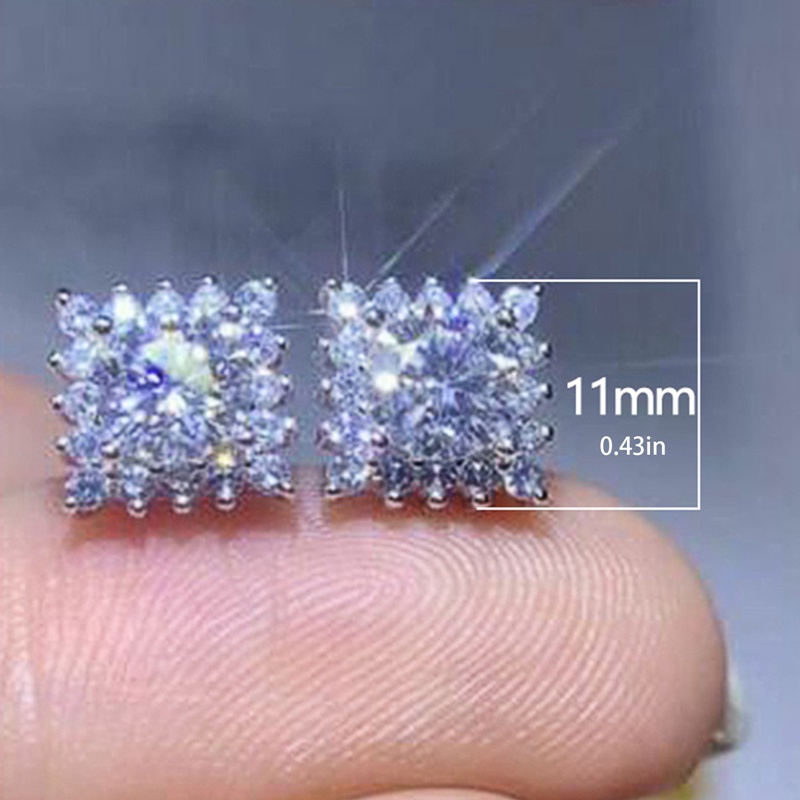 Khuyên Tai Hình Vuông Đính Đá Zircon Phong Cách Mới Cho Nữ