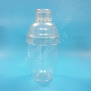 Bình Lắc Cocktail Shaker Nhựa vạch chia dập nổi tiện lợi  500ml