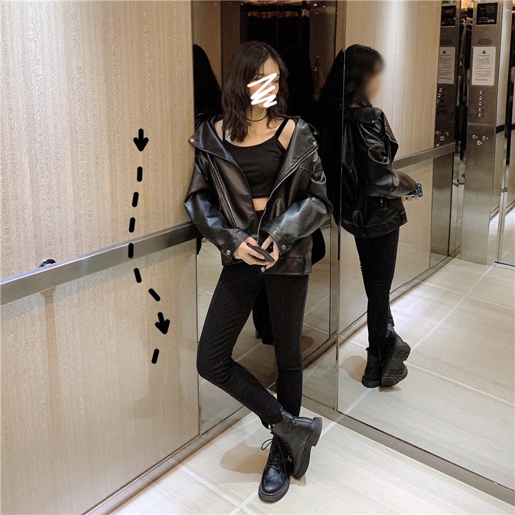 MÃ AK04_ÁO KHOÁC DA NỮ OVERSIZE CHẤT MỀM DÁNG RỘNG THỜI TRANG THU ĐÔNG