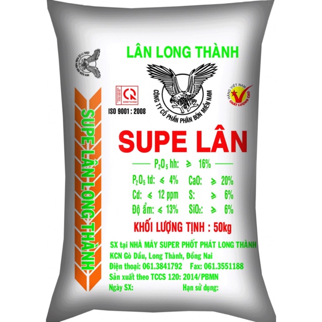 Phân bón SUPE LÂN Long Thành giúp cải tạo đất, khử chua, hạ phèn, kích thích ra rễ. (1kg)