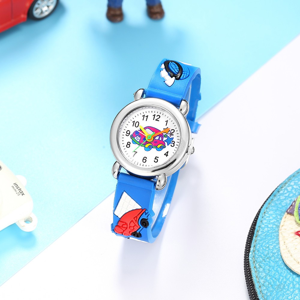 Đồng hồ thời trang trẻ em bé trai - bé gái dây silicon hình siêu xe PKHRTE020-Xe