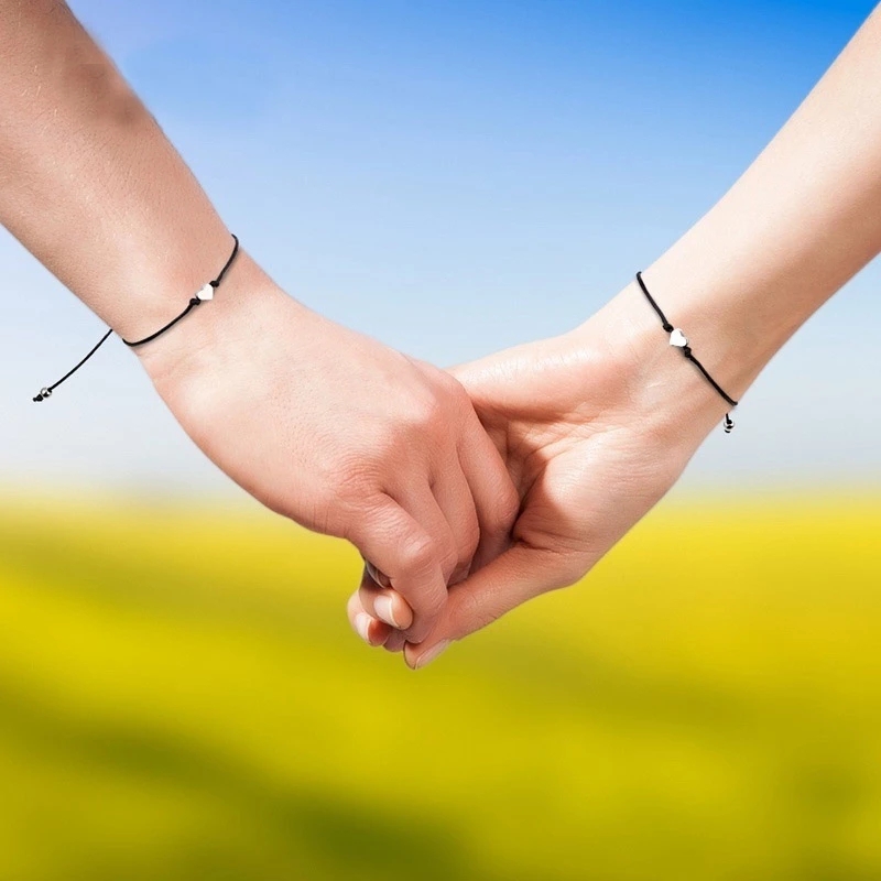 Set 2 vòng tay dây sáp đan mặt hình ngôi sao/ trái tim cho cặp đôi