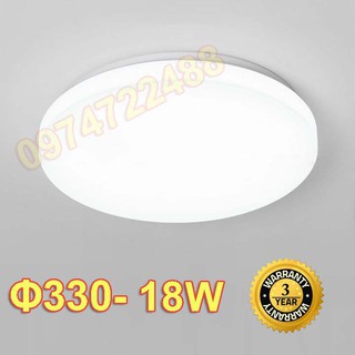 Đèn LED ốp trần ánh trăng 18W đế nhôm, nhựa xuyên sáng, hãng KOSOOM bảo hành 3 năm
