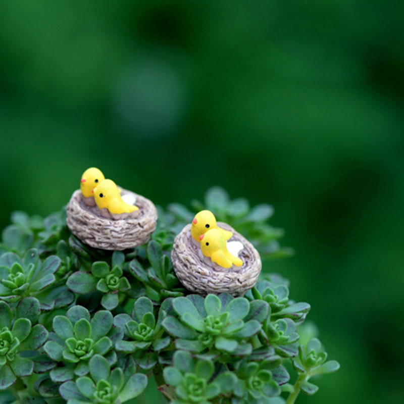 Set 2 chú chim mini trang trí sân vườn