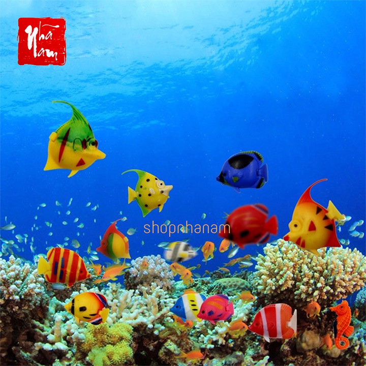Cá nhựa 1 con mô hình cá giả trang trí bể cá phụ kiện thiết bị bể cá