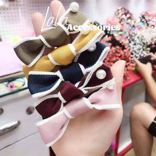 Dây buộc tóc, dây cột tóc hình nơ đính hạt tròn, phụ kiện tóc - Lala Accessories