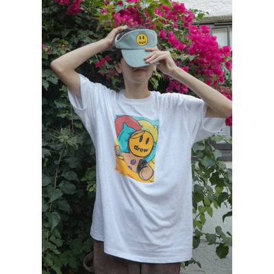 Drew House Justin Bieber with a smiley doll simple T-shirt