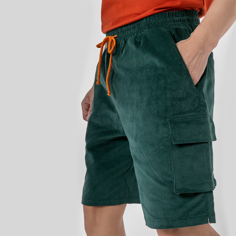 Quần đùi short nam CIZA vải nhung có dây rút túi đựng phong cách trẻ trung độc đáo QSTS17