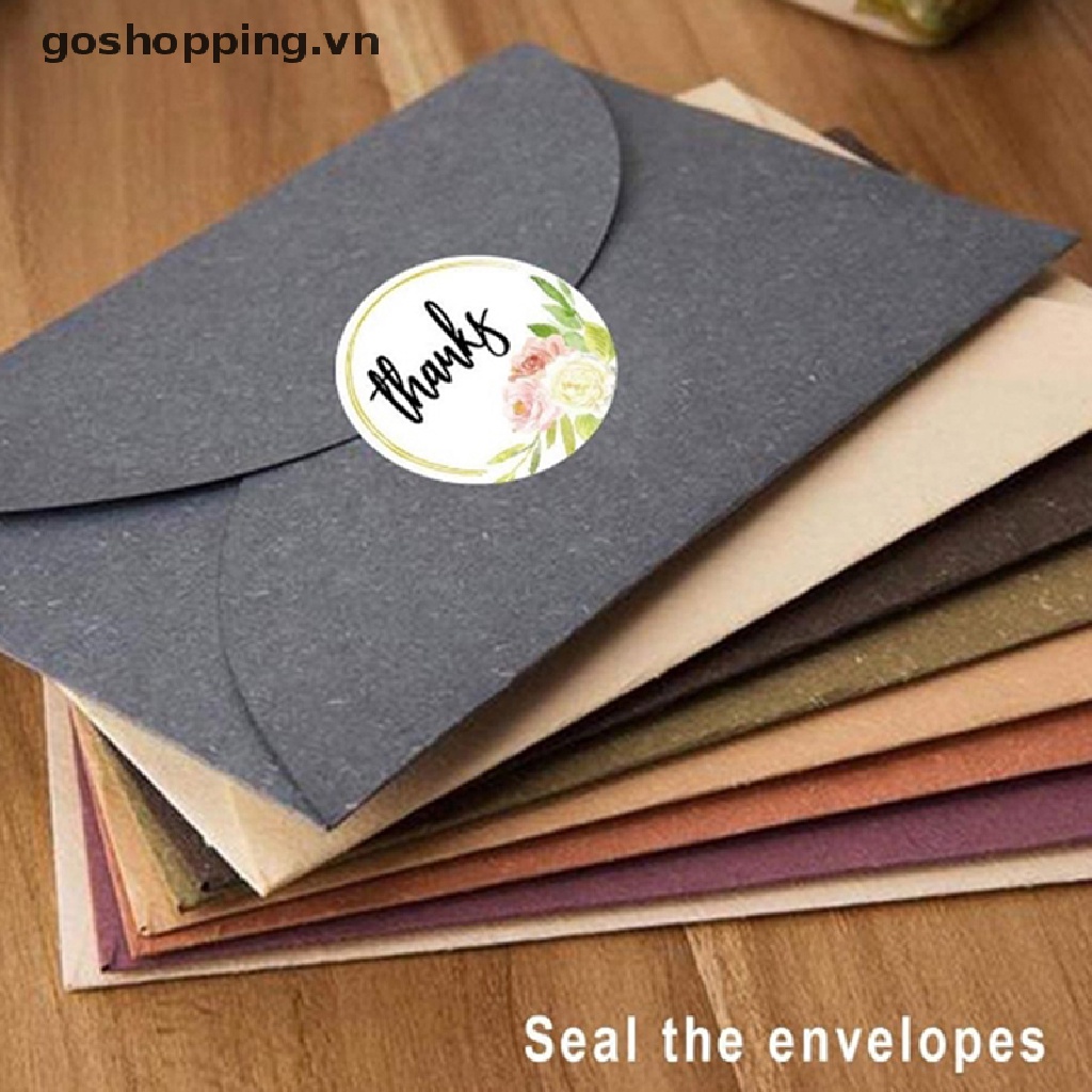 Cuộn 500 sticker tròn in chữ Thank You độc đáo dán trang trí tiệc chất lượng cao