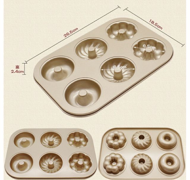 Khuôn nướng chống dính 6 ô hoa tròn